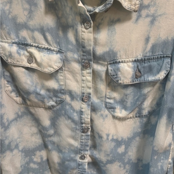 ABS Allen Swartz Acid Wash Button Down Top - Picture 3 of 4